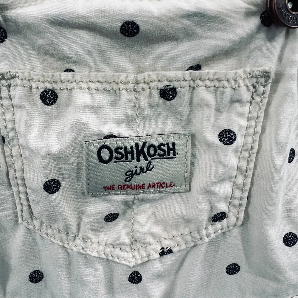 OshKosh Bgosh Girl 12 Months Polka Dot Shortalls Bib Overalls Summer Toddler